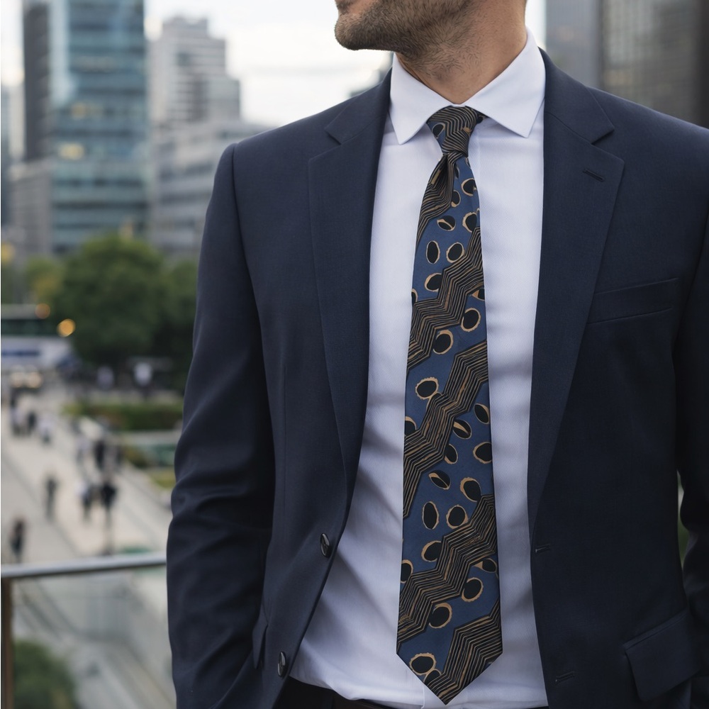 Oaktree Abstract Geometric Zigzag Pattern Retro V… - image 2